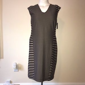 Striped fitted sheath dress